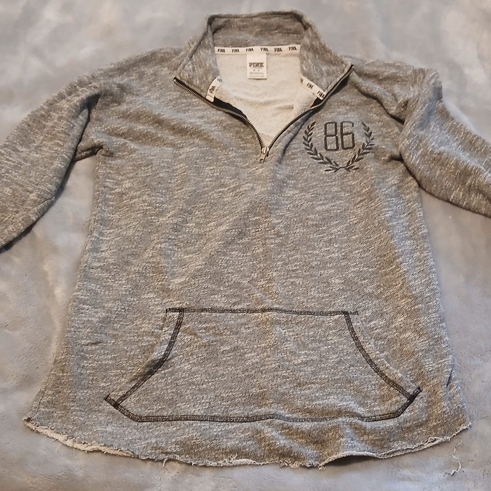PINK Victoria's Secret Heather Gray Zip-Up